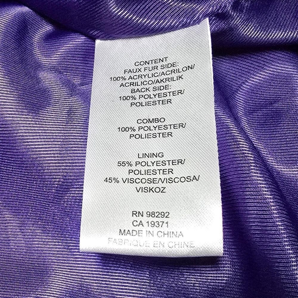 Tibi Luxe Faux Fur Mid Length Sporty Bomber Jacket in Purple - Picture 12 of 13